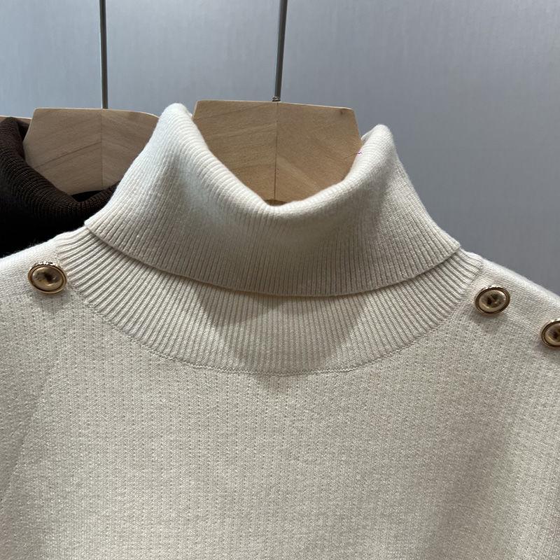 2024 Women's High-Quality Velvet Fleece High-Neck Slim-Fit Base Layer Sweater for Autumn/Winter