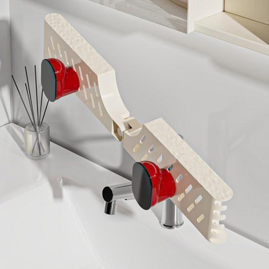 Countertop Storage Rack, No-Drill L-Shaped Corner Shelf, Drainable Moisture-Proof Bathroom Organizer, Space-Saving Shelf for Kitchen Bathroom