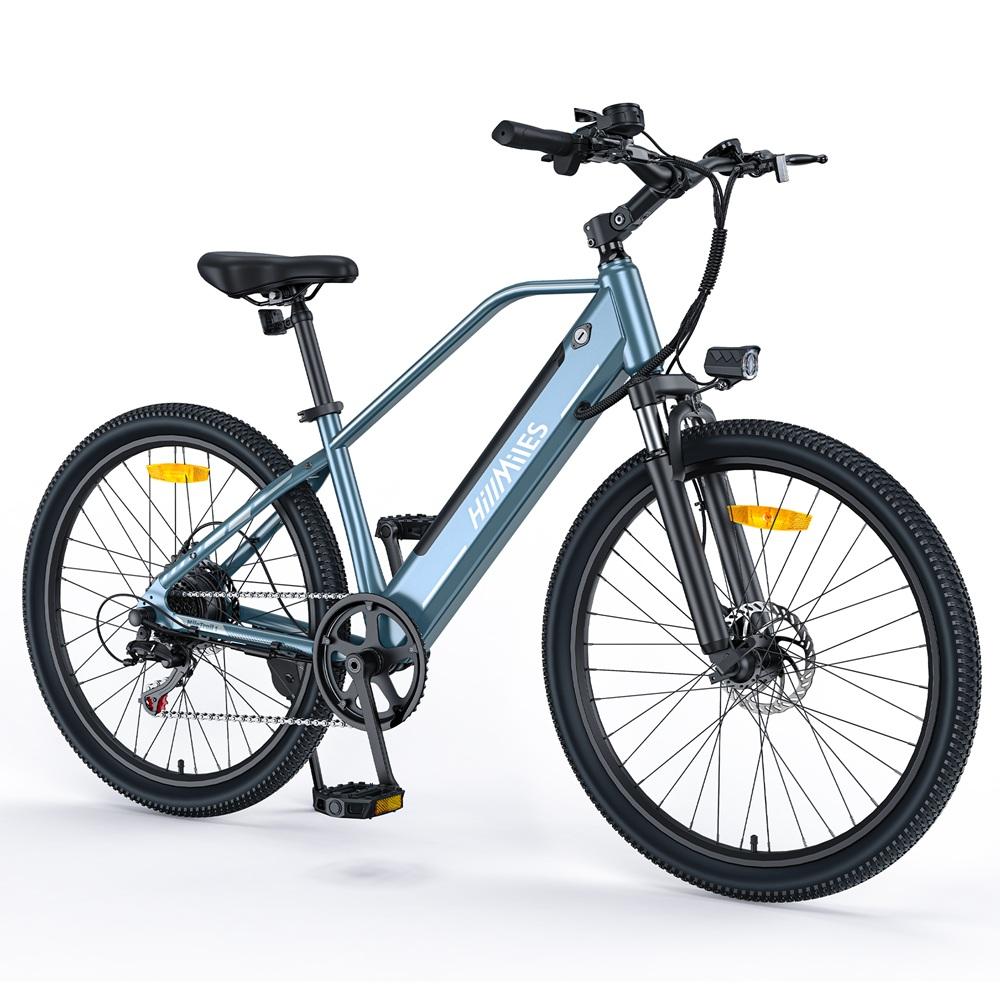HillMiles MileTrail 1 E-Bike: 120km PAS Range, Hydraulic Brakes, 26" Tires, 250W Motor - City & Mountain Commuting