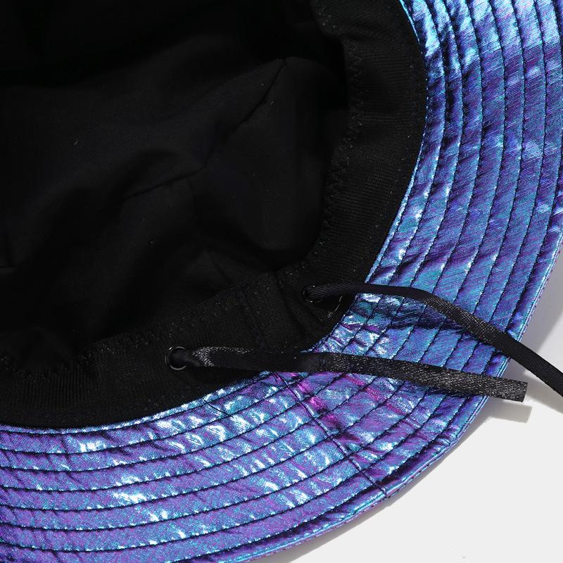 Fashion Bucket Hat for Men And Women PU Leather Waterproof Rain Cap with Wide Brim UV Protection Fishmen Style