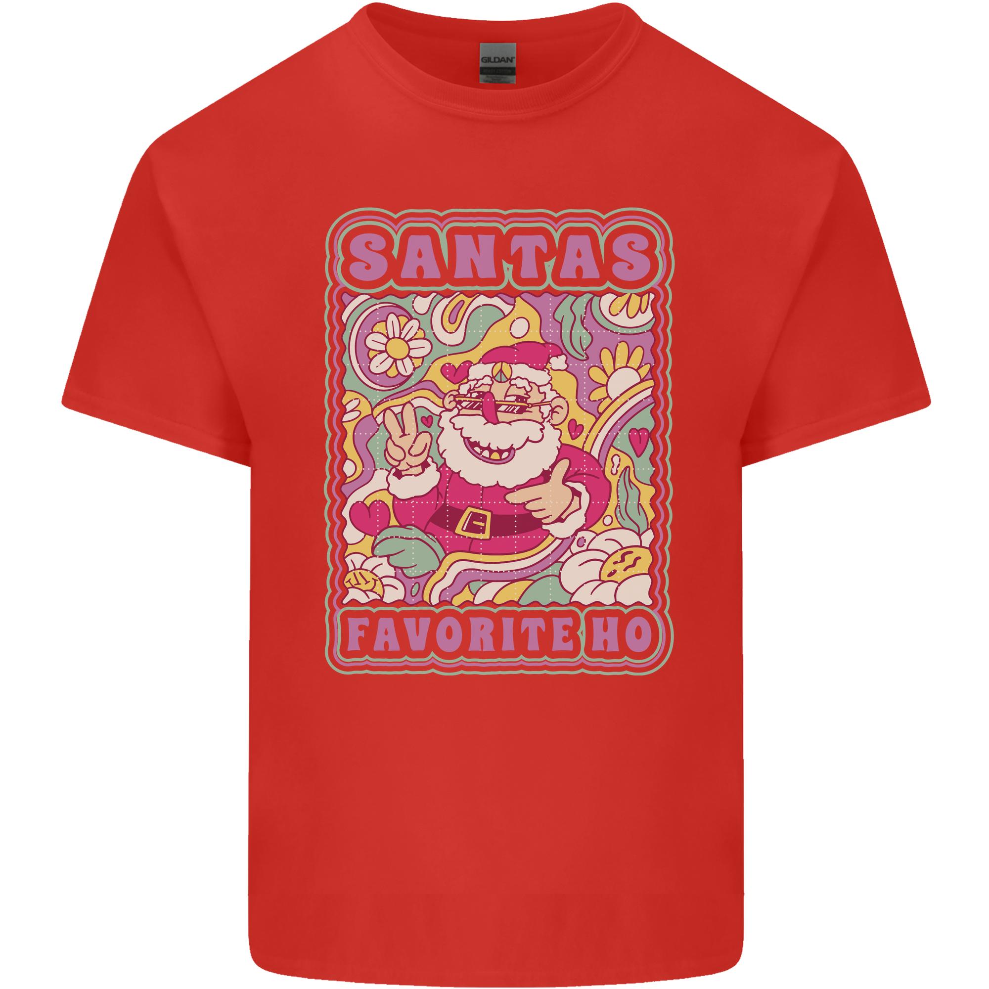 Santas Favourite HO Funny Hippy Trippy Christmas Unisexs Light Cotton TShirt S