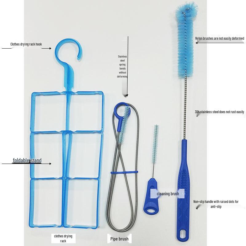 Stainless Steel Water Bag & Pipe Cleaning Brush Set, 4-Piece