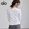 Women's Quick-Dry Sports Yoga Long-Sleeve T-Shirt - Round Neck, Versatile for Autumn/Winter Training