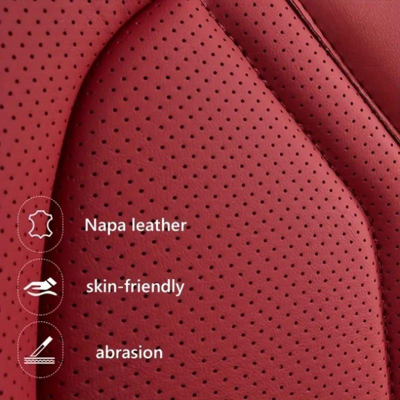 Full Set Universal Luxury Full-Cover Car Seat Covers - Soft Premium Napa Leather, All-Season Comfort, Fit Most Sedans & SUVs