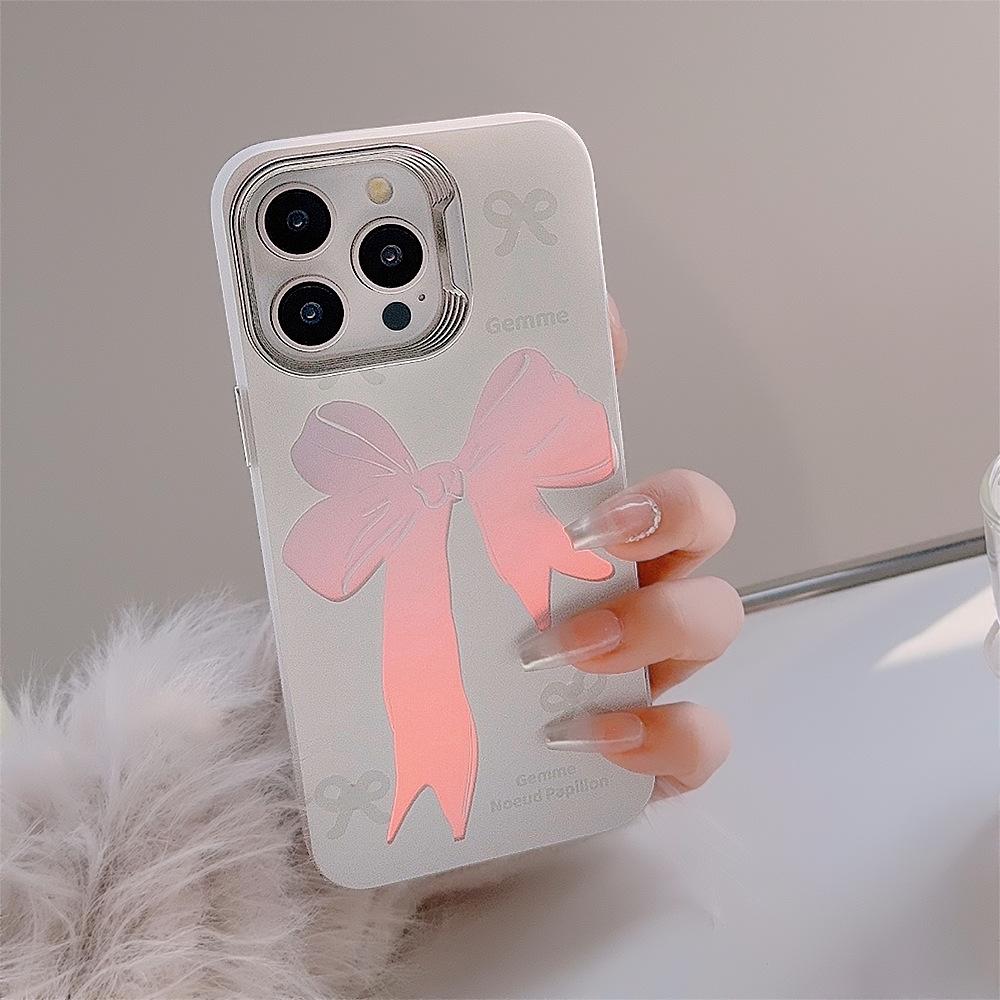 Poppy Ball Bow Iphone15 Suitable for 14Promax Mobile Phone Case 16 Apple 13 Laser 14 Pearl Huawei