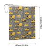 Construction Trucks On Gray Shower Curtain Bathroom Polyester Waterproof Bath Curtains With Hooks