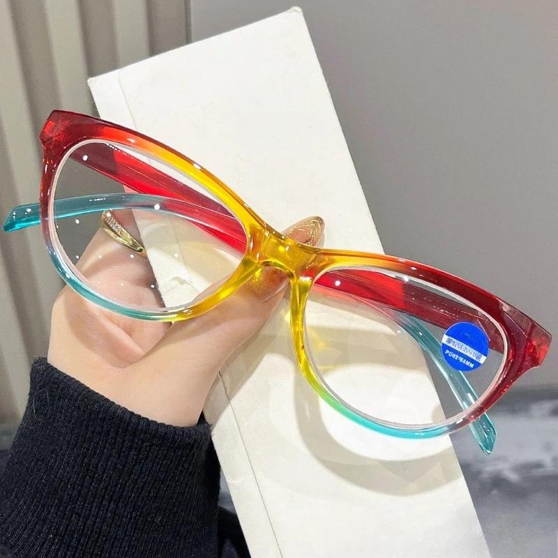 4 Colors Cat Eye Reading Glasses Women Fashion Leopard Print Presbyopia Glasses New Stylish Anti Blue Light Far Sight Eyewear