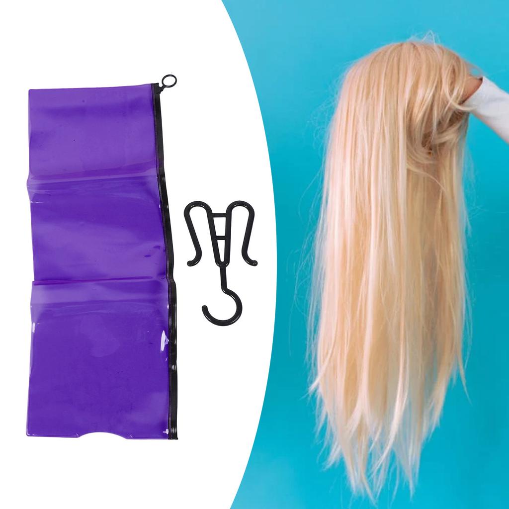 5pcs Wig Storage Bag Transparent PVC Hair Extension Holder With Hangers for Home Large Size