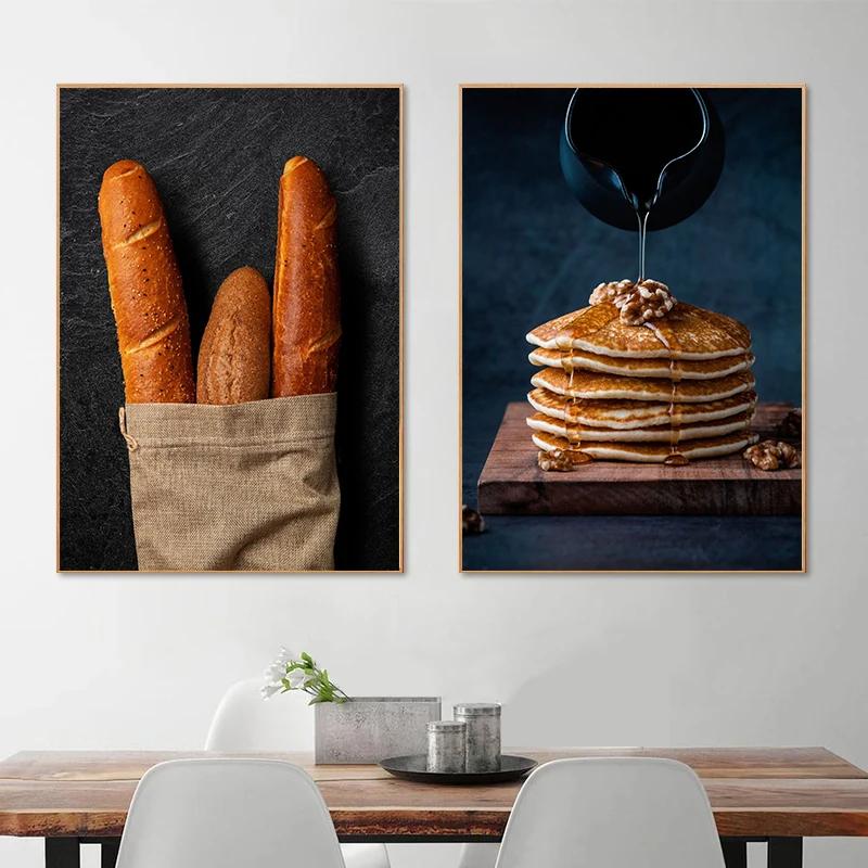 Bread Kitchen Theme Posters and Prints Canvas Printing Wall Modern Art Picture for Restaurant Living Room Home Decoration