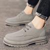 Man Casual Shoe Outdoor Thick Sole Round Toe Leather Shoes for Men Platform High Quality Fashion Footwear Offer Comfortable 2025