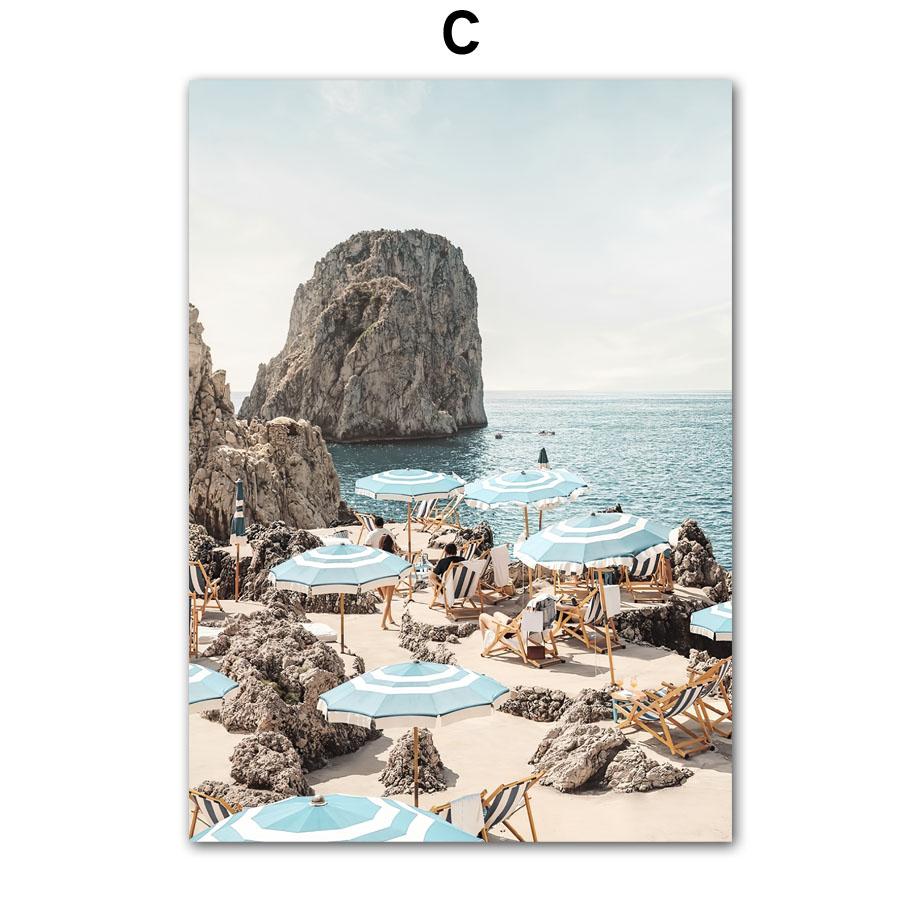 Sunshine Blue Ocean Beach Vintage Van Nordic Posters And Prints Wall Art Canvas Painting Modern Pictures For Living Room Decor