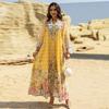 New Middle East Dubai Fashion Embroidered Print Robe Dress Embroidered Printed Dress