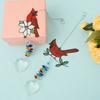 2Pcs Red Bird Suncatcher Sun Catcher Ornament Crystal Glass Heart Pendant Exquisite Window Decor Suncatcher Present for Home