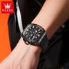 Reloj de Cuarzo Impermeable Multifunción con Forma de Barril para Hombre Oulishi