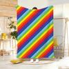 Artistic Pattern R-Rainbow Stripes Throw Soft Warm Throw Blanket for Bedroom Living Room Bed Travel Camping Picnic Gift
