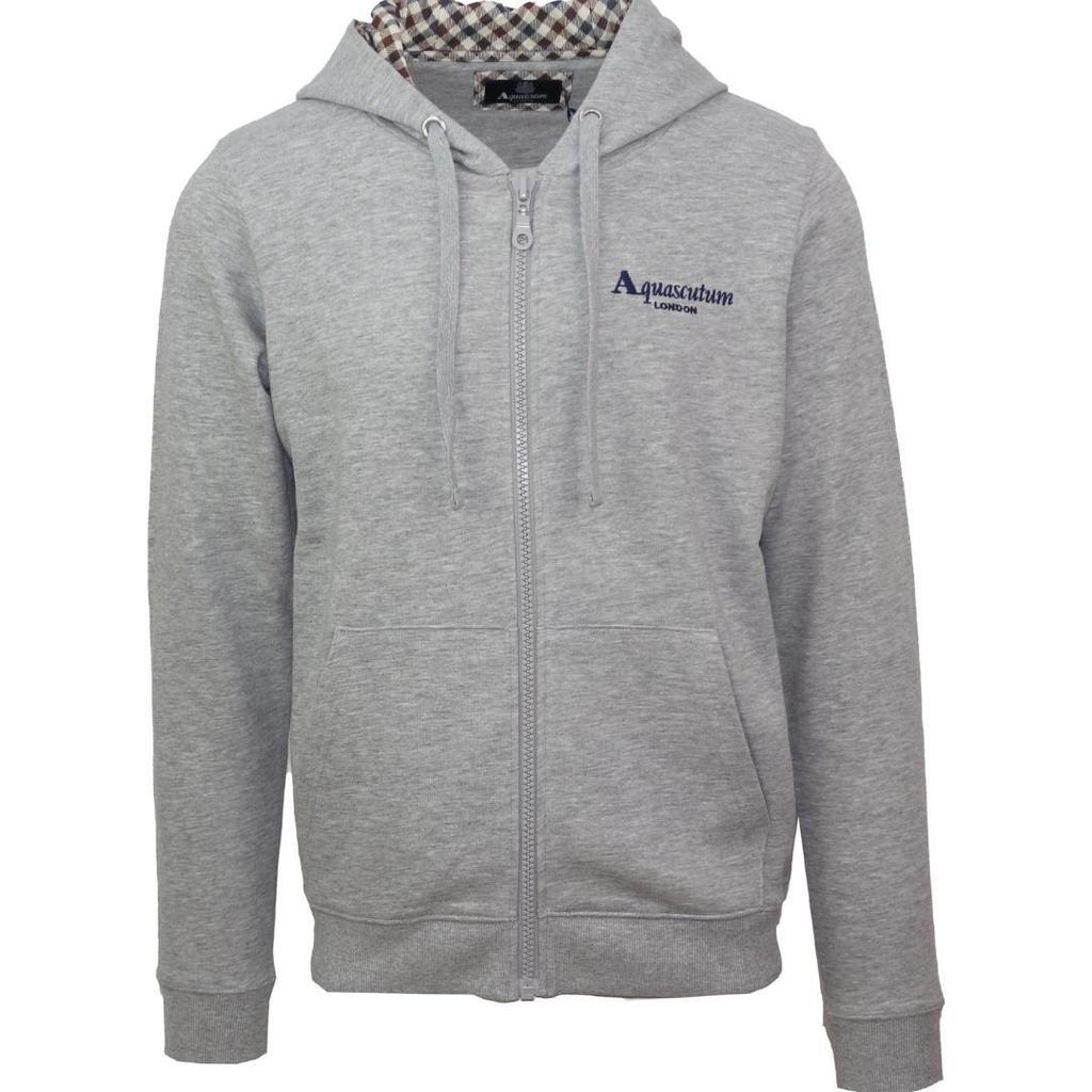 Aquascutum Men's Classic Logo Full Zip Hoodie