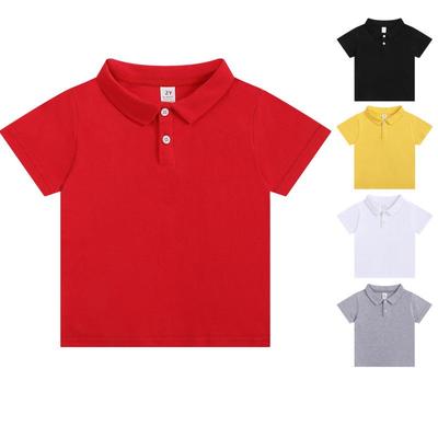 Polos en coton élastique pour enfants 2025: Été Manches Courtes Couleurs Unies pour Garçons & Filles, Petites & Moyennes Tailles.