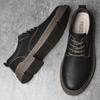 Men's Casual Leather Shoes 2024 New Shoes for Men High-top Black Casual Male Sneakers Comfortable Lace Up Men's Leather Shoes
