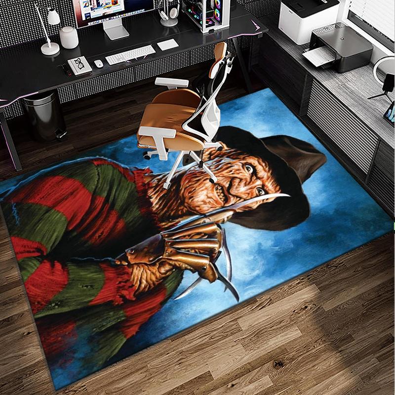 Horror Movie Characters Collage Office Rug Chair Mat, Game Carpet, Suitable for Front Door, Bedroom, Living Room, Desk, Holiday Gift