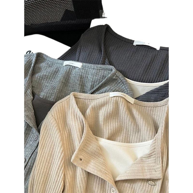 Dámské tričko s dlouhým rukávem 2025 Slim Fit, falešné dvoudílné - Unikátní podzimní design