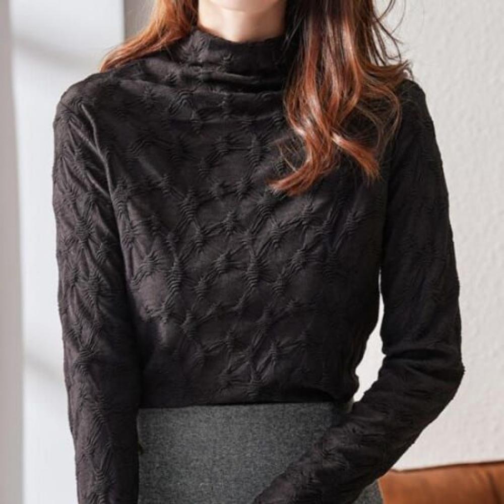 Navava Women S Fleece Lined Mock Neck Long Sleeve T ShirT nT3146