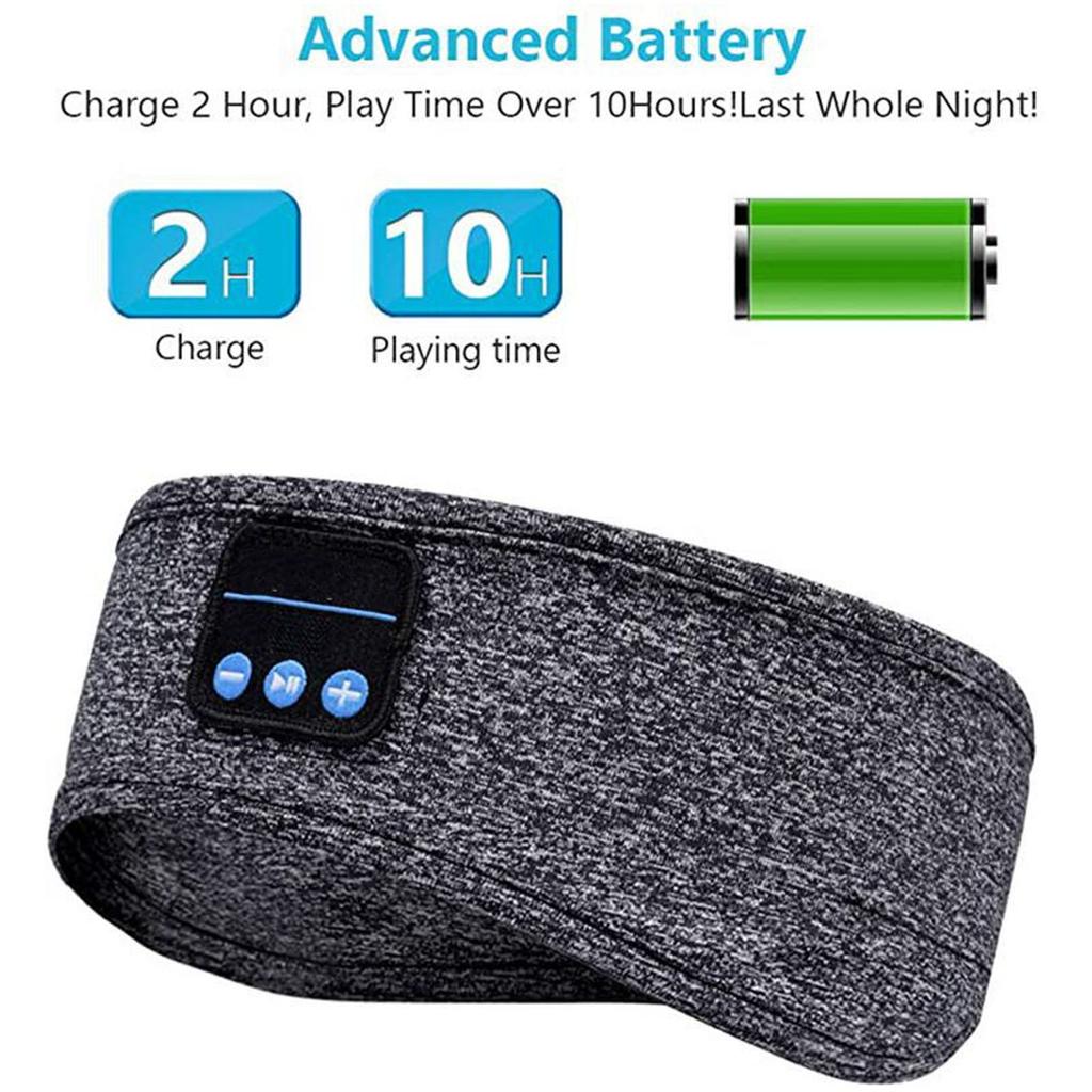Bluetooth Headband Headphone Gray Wireless Sleep Music Eye Mask Outdoor Sports Running Riding Headband Earphone