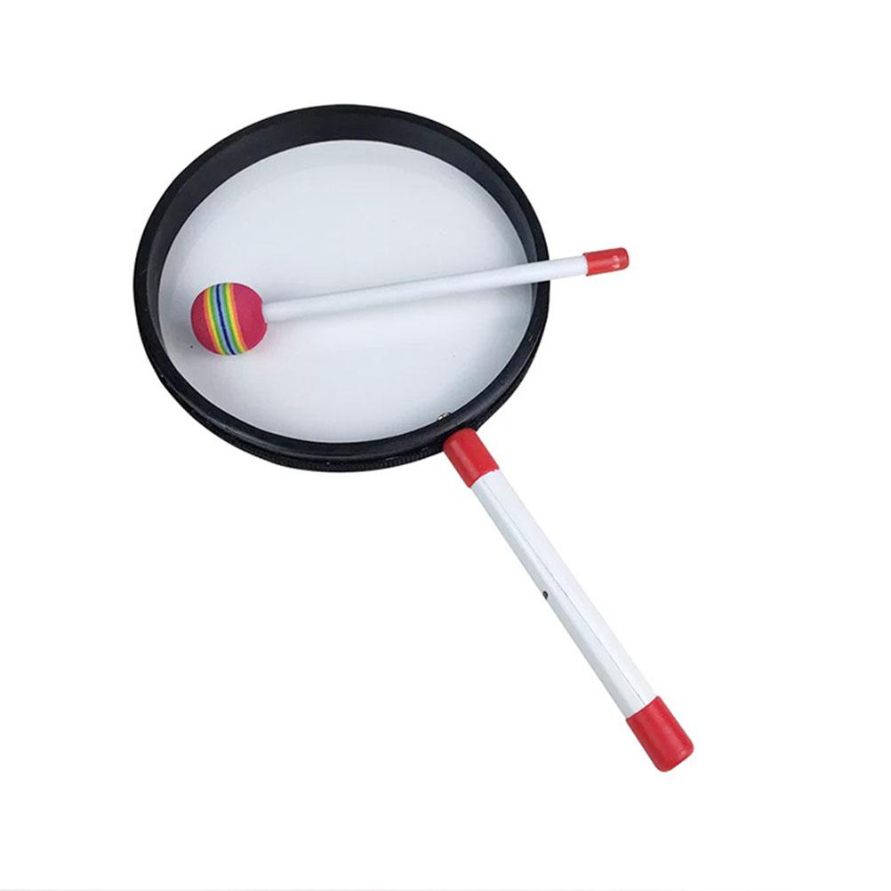 Roztomilý bubínek ve tvaru lízátka s paličkou v barvách duhy Hudební rytmické nástroje Děti Miminko Děti