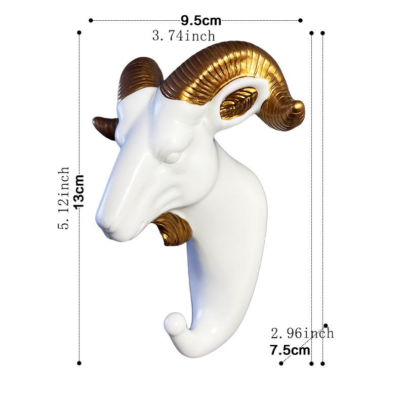 Europeisk Kreativ Hjorthuvud Väggkrok - Starkt, Stansfritt Självhäftande för Väggdekor