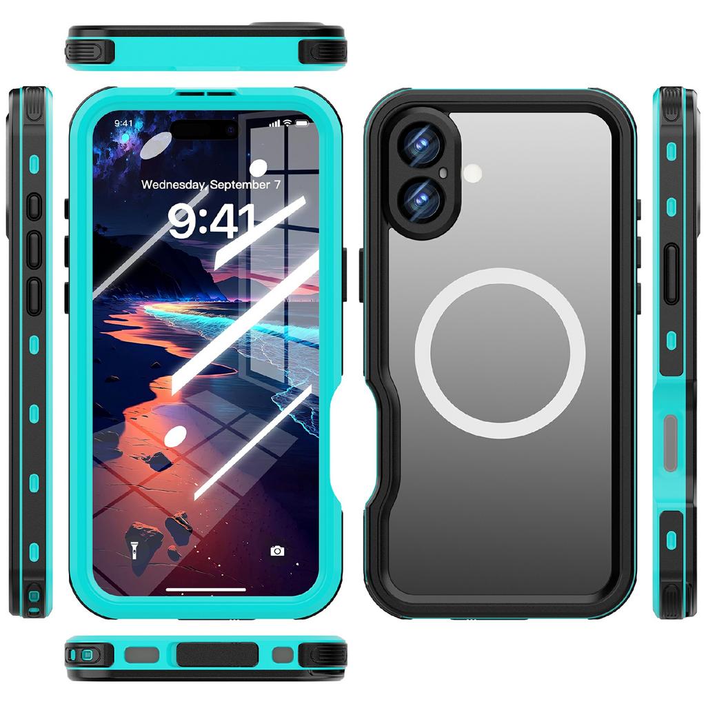 REDPEPPER D-UP Series For iPhone 16 Plus Case IP68 Waterproof Clear Back Panel Phone Cover Compatible with MagSafe