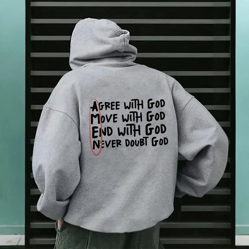 2025 Hot Sale Christian God Printed Hoodie for Men High Quality Hooded Long Sleeved Top All Season Daily Casual Fashion Pullover
