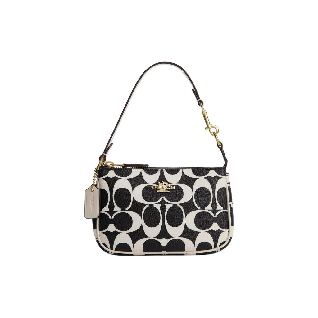 COACH Nolita Leather Shoulder Bag , Handbag Mini Women's Black White (Unisex) Handbags CP251 IMA47