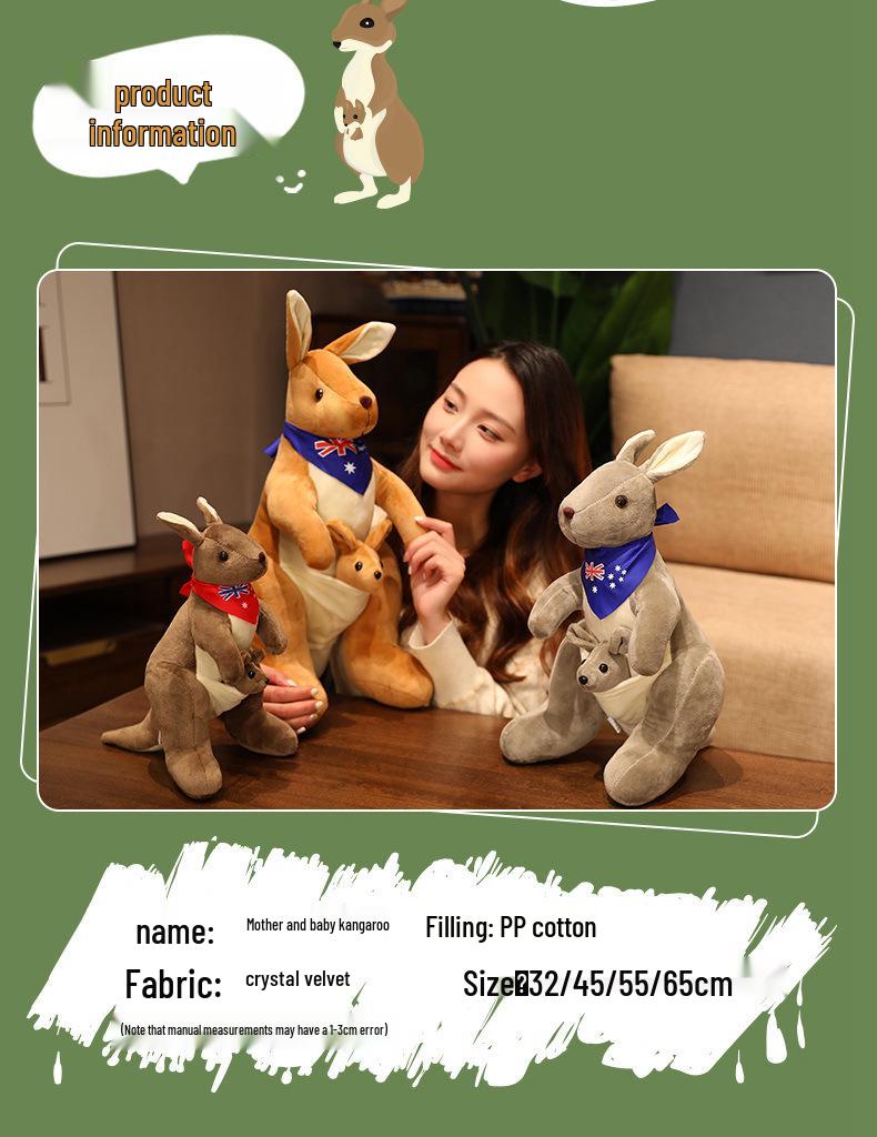 Cross-border Mother-Baby Kangaroo Plush Toy Cartoon Parent-Child Simulation Doll