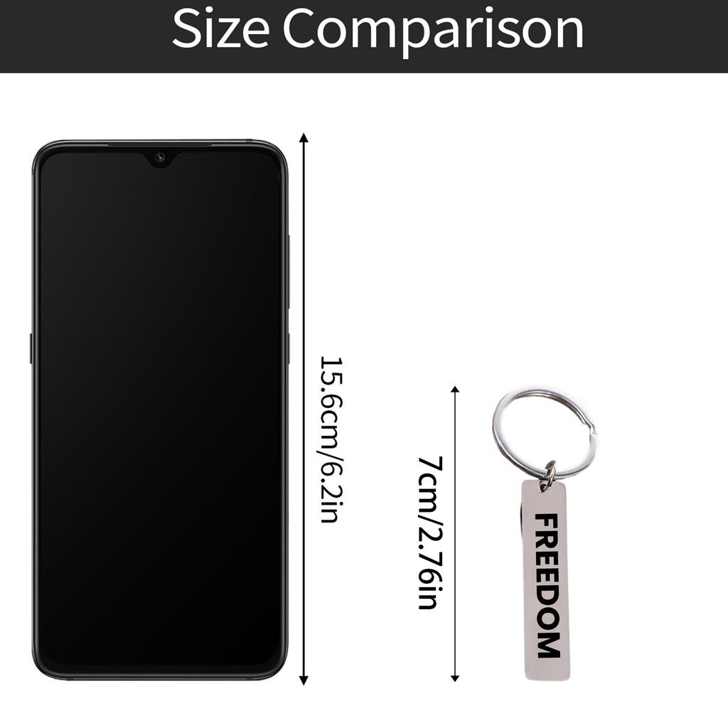 Stainless Steel Metal Keychain, Suitable For Both Men And Women. Freedoom