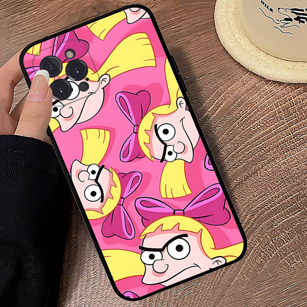 Hey A_Arnolds Cartoon Black Soft Phone Case For IPhone 16 15 14 13 11 12 17 Pro Max Mini Plus