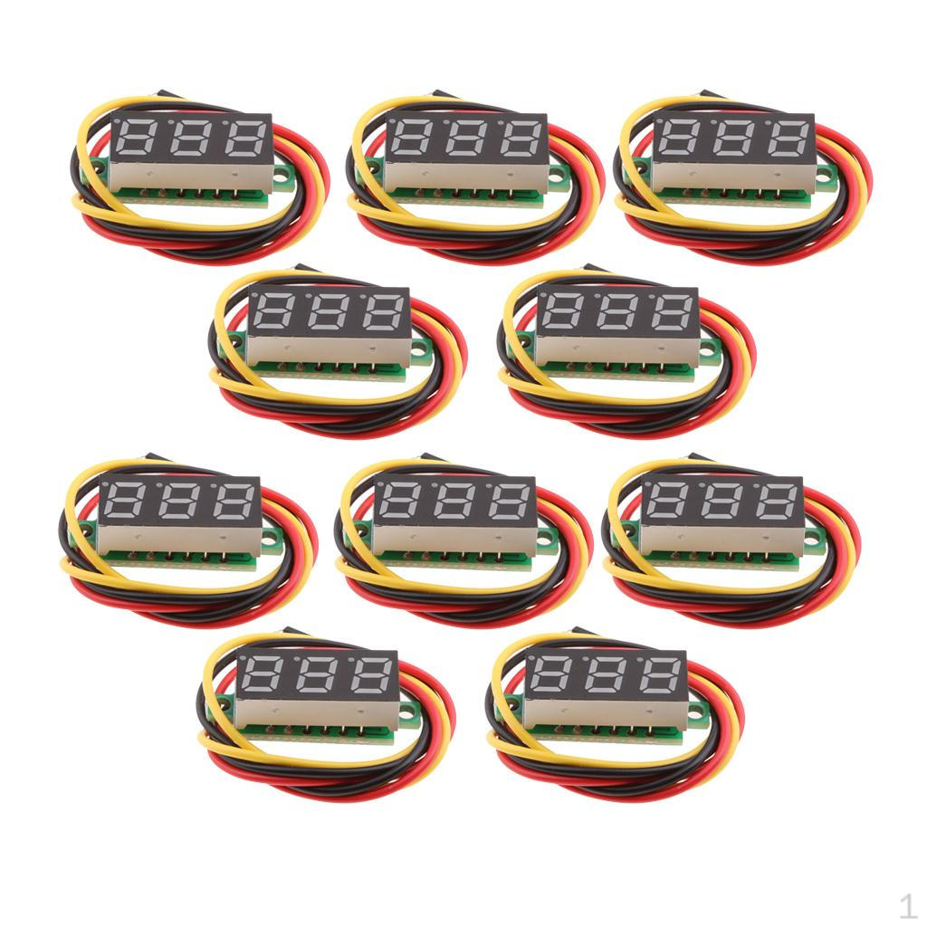 

10PCS/Digital Voltmeter 0.28Inch Three- 0-100V