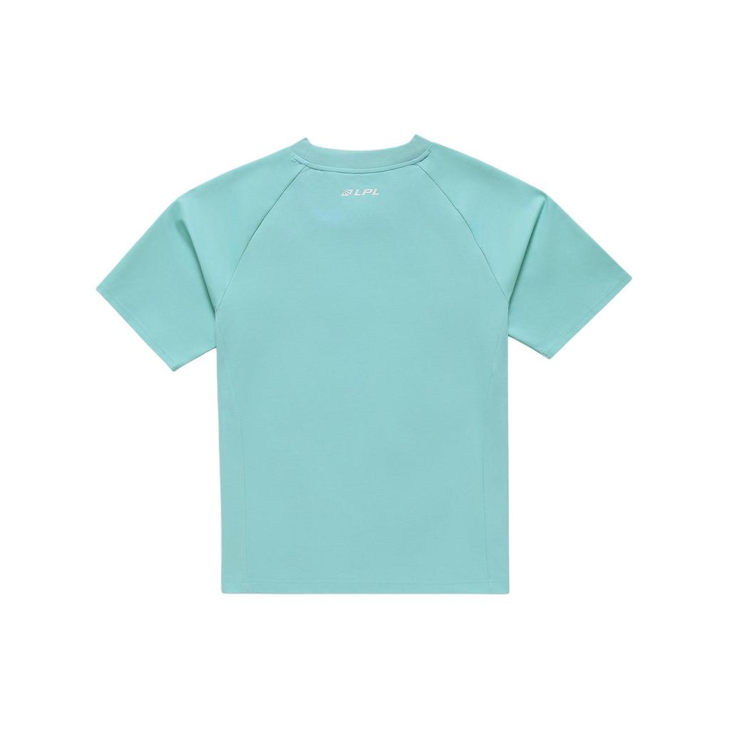 Li Ning Sports Lifestyle Series Logo Print Raglan Short Sleeve T-Shirt Unisex Tops Ceramic-Green ATSU699-1