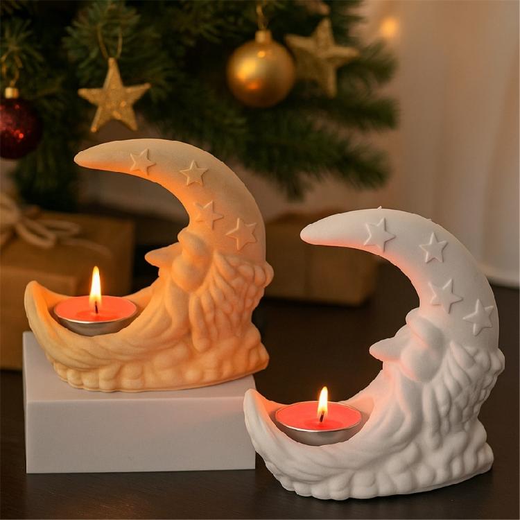 Creative Moon Silicone Mould For Handmade Candle Holders Ornamental Craft And Gifts