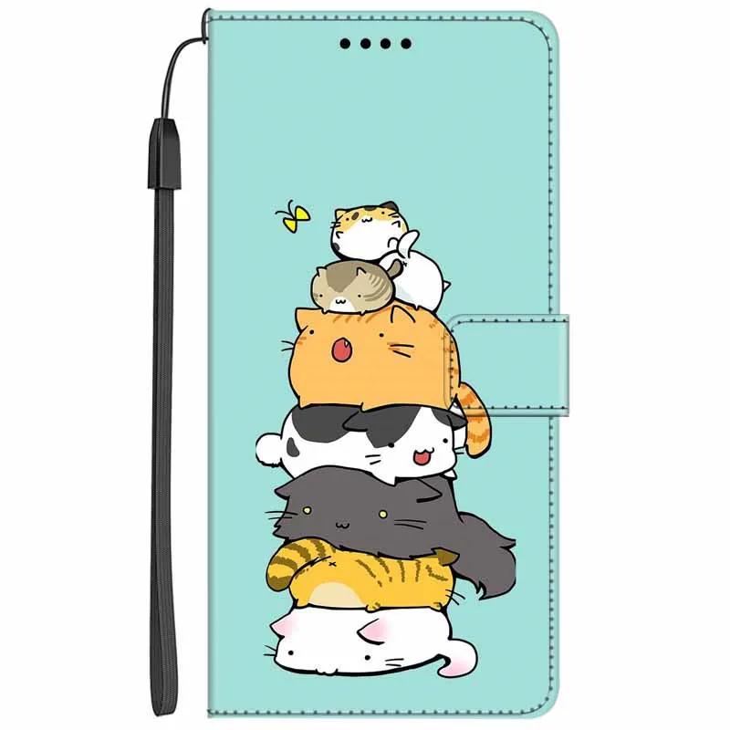 

Leather Book Cover For Honor X6c / X6b / X6a Cases Wallet Flip Animal Painted Wallet Stand Book Bags For Honor X6B Cat Cover X6A Honor X6C&Case & Strap