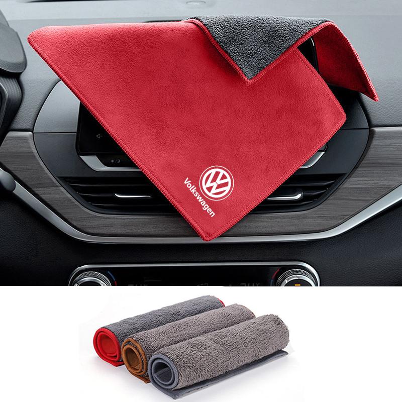 Suede Car Wash Towel Microfiber Cleaning Rag Cloth For VW GTI Polo Golf Passat Tiguan Arteon Touareg Taigo Caddy Jetta Beetle Sh Fx5