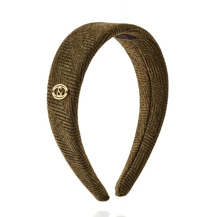 & COUTURE KHAKI TWILL HAIR BAND