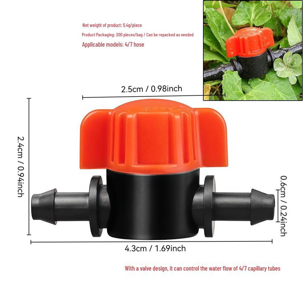 47 Series 4mm Pipe Connector with Lock Buckle - Straight Tee Drip Irrigation Auto Waterer