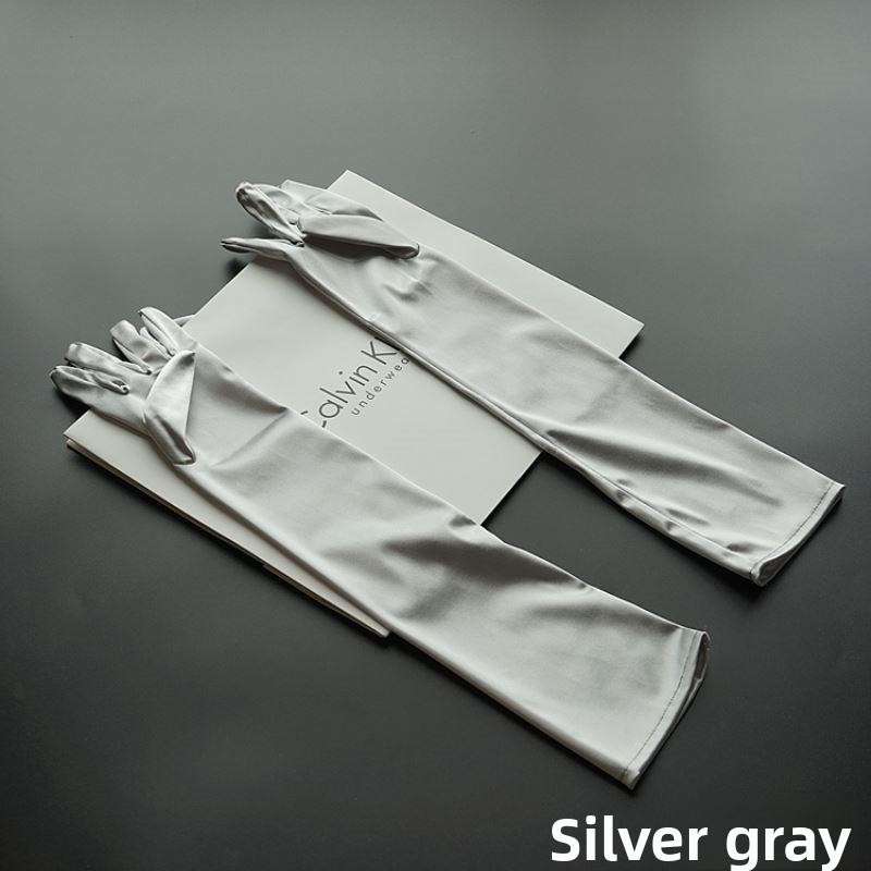 Extra Length Satin Gloves Elongated Gowns Satin Wedding Performance Prom Gloves Apparel Accessories Etiquette Gloves
