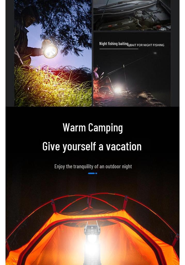 5800 Solar-Powered Portable Multifunction Camping Lantern - Outdoor Emergency Tent Light