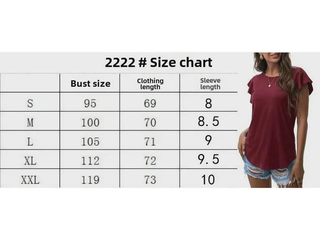 2024 Damen Lotusblatt Kurzarm Rundhals Top