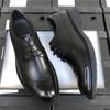 Brock Engraved Leather Shoes Men'S Business Dress Leather Casual Breathable Suit Work Shoes Men'S Groom Wedding Shoes