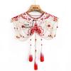 Traditional Chinese Styles Embroidery Collar Tassels Pearls Detachable Cloud Cape Decorative Collar Costume Accessory