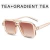 Vintage Sunglasses Women Men Square Big Frame Sun Glasses Female Brand Designer Retro Shades Fashion Double Beams