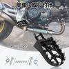 JFG Motorcycle Foot Pegs, Compatible with Monkey 125, Grom 125, MSX125, Foldable, Step Pedal, Shaved Aluminum, Anti-Slip (Black)