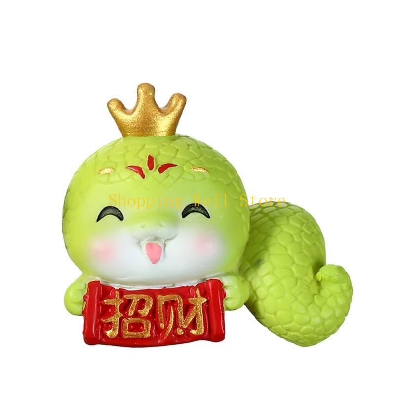KX4B Chinese Snake Year Mini Resins Snake Delicate Funny Snake Figurine Decoration