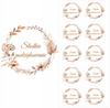 Stickers Cute Thank You Boho Decoration Leaves First Communion Wedding 50mm 10pcs
